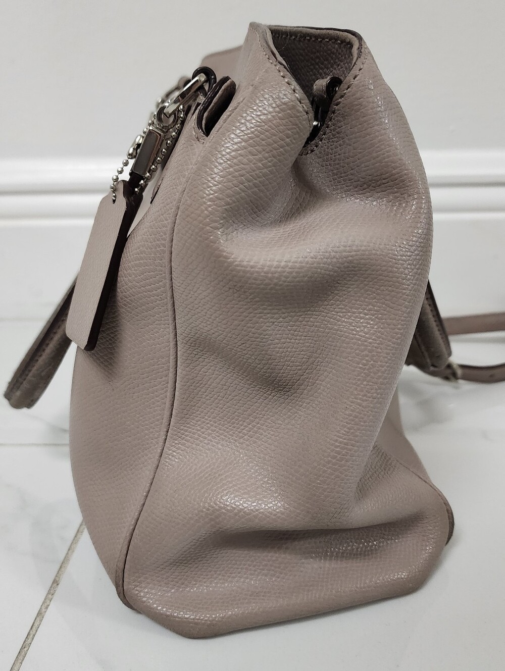 Coach Mini Christie Carryall Leather Satchel Crossbody Bag Taupe - Picture 8 of 16